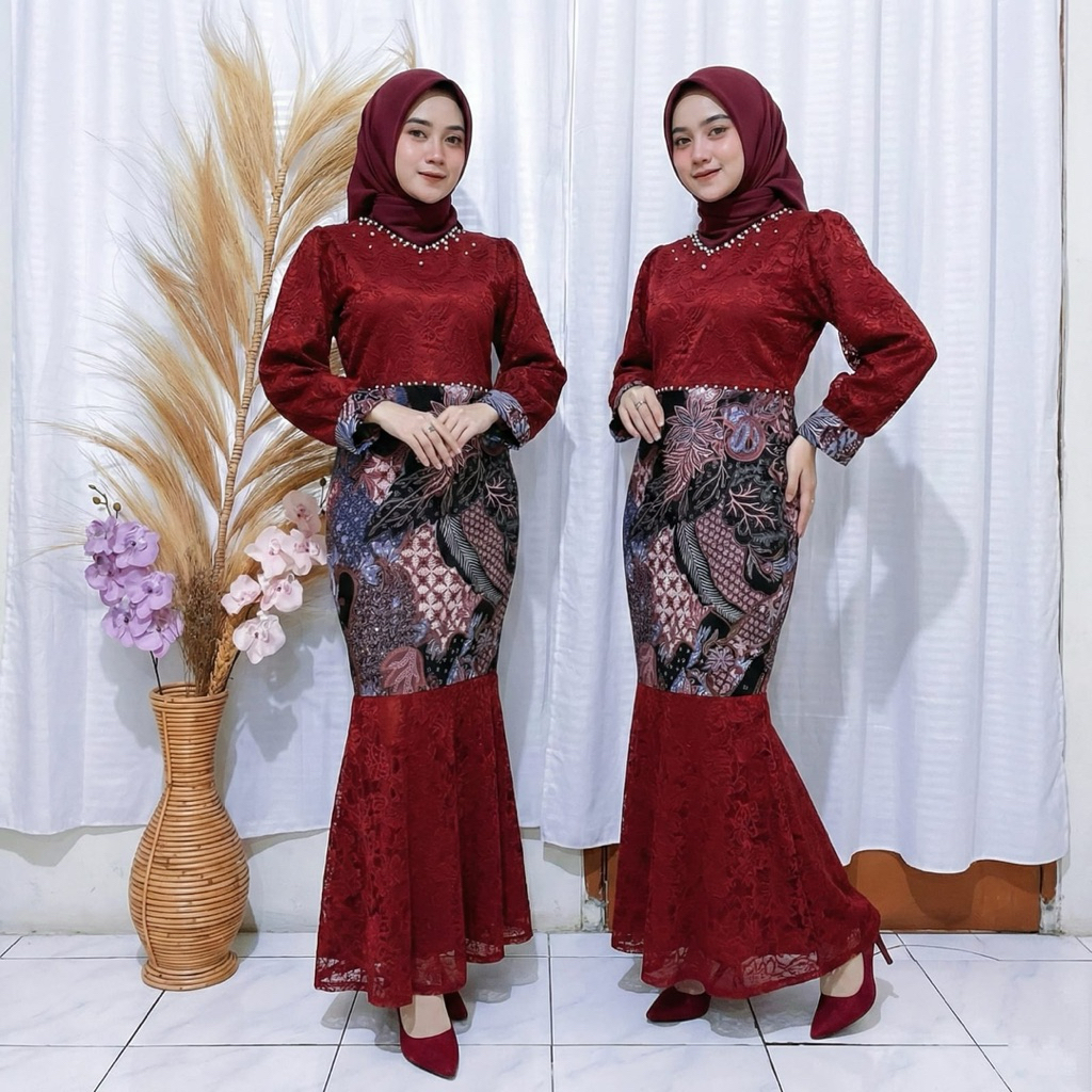 REALPICT Maxi Dress TAVIA /Maxi dress batik/Maxi dress Brukat/dress batik duyung