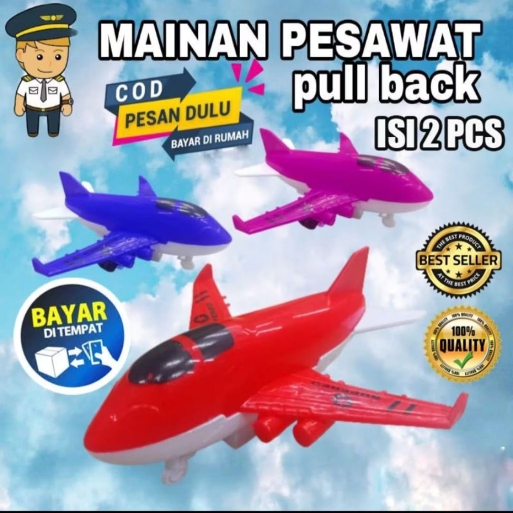 Mainan Pesawat Terbang Mini isi 2Pcs Pullback