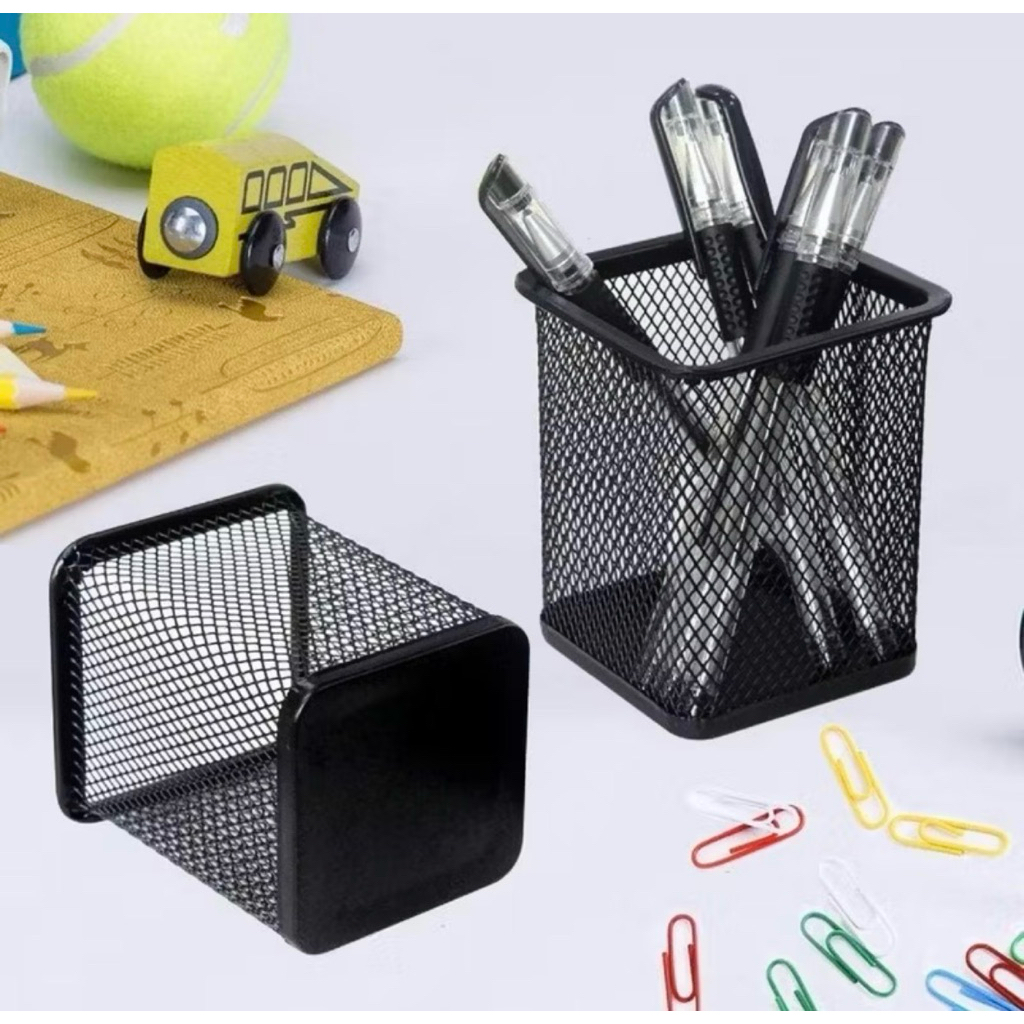 COMBO PEN HOLDER Besi Warna Hitam Untuk Estetika Meja Kerja