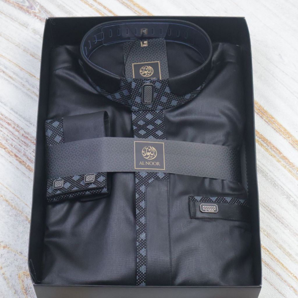 Jubah AL Noor Dewasa Model BASYIR Hitam  BOX