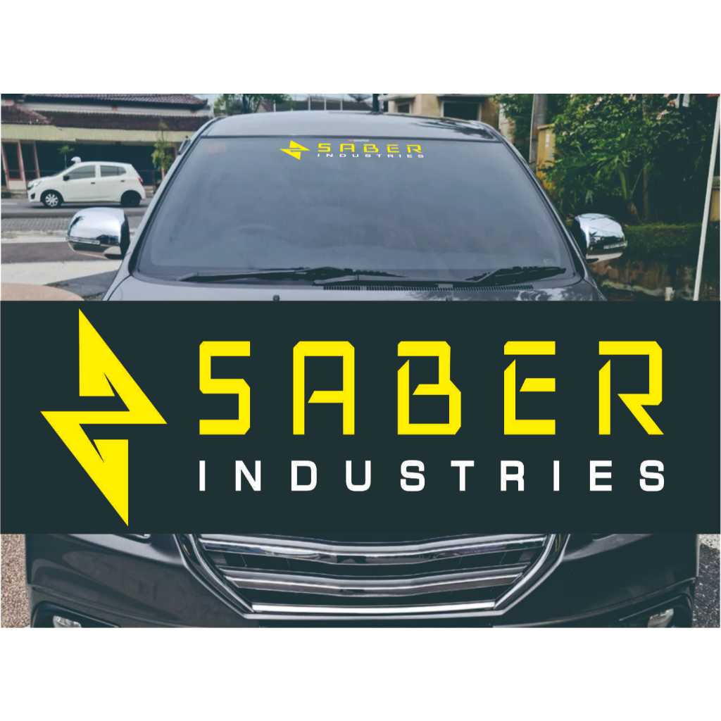 cutting sticker tulisan SABER INDUSTRIES