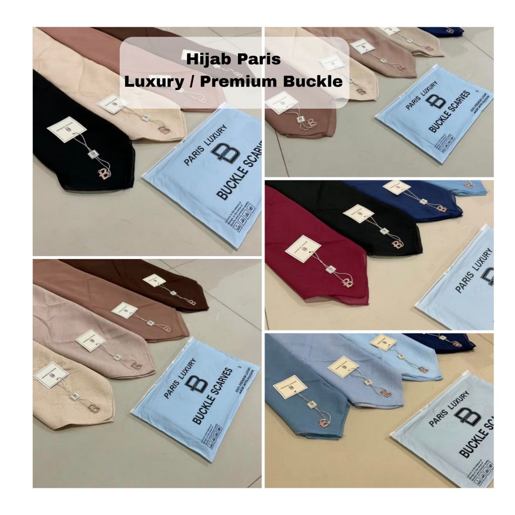 Kerudung Paris Luxury Pouch Premium  Hijab Buckle Scarves Jilbab Segi Empat Paris Paris Swarovski