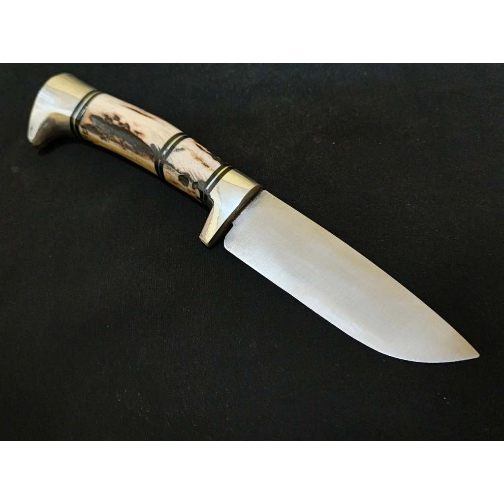 Pisau Bushcraft Skinner 10 cm Baja D2 Handle Tanduk Rusa