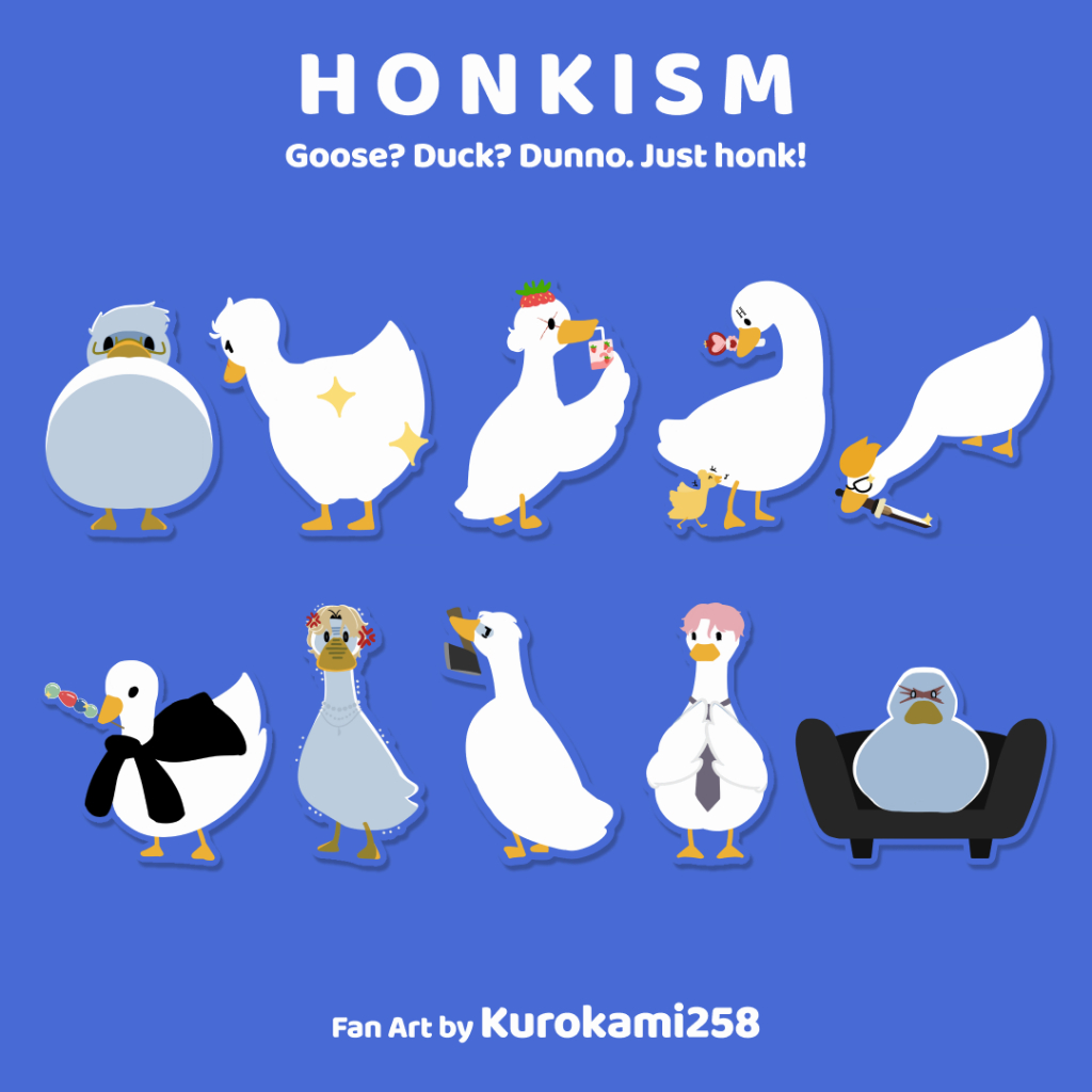 Lookism Soang Bebek Goose Duck Stiker Die Cut 6 cm Pin Button 44 mm (Fanmerch by Kurokami258)