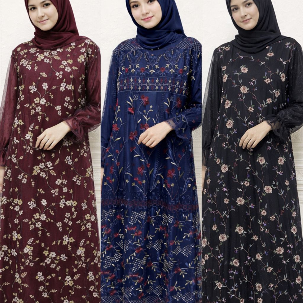 Dress garden mix tile / dress gardenia cantik / dress garden panjang