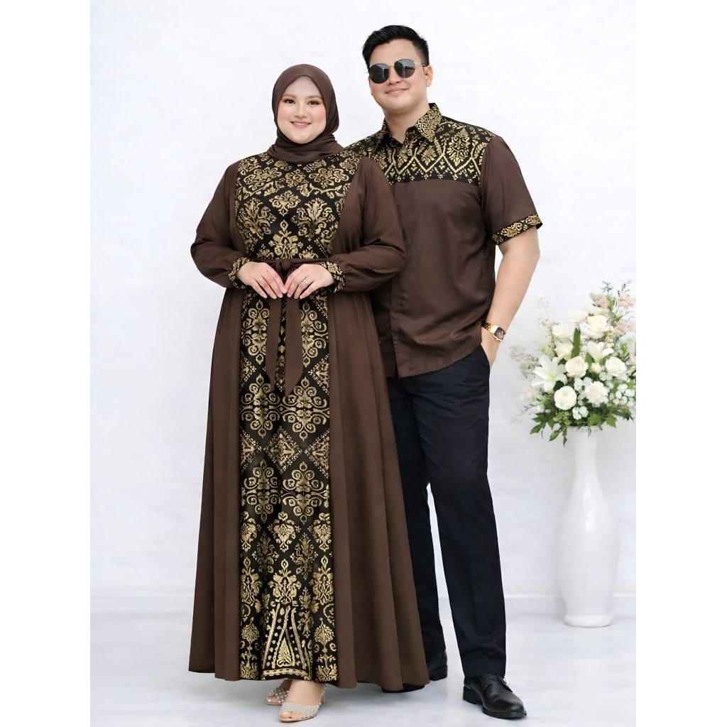 Baju Batik Couple Sarimbit Jumbo Set Baju Pasangan Suami Istri Big Size Larasati Mr