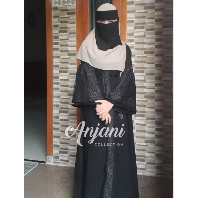 Abaya Saiyara by Anjani Collection/Gamis Hitam jetblack  Temboro