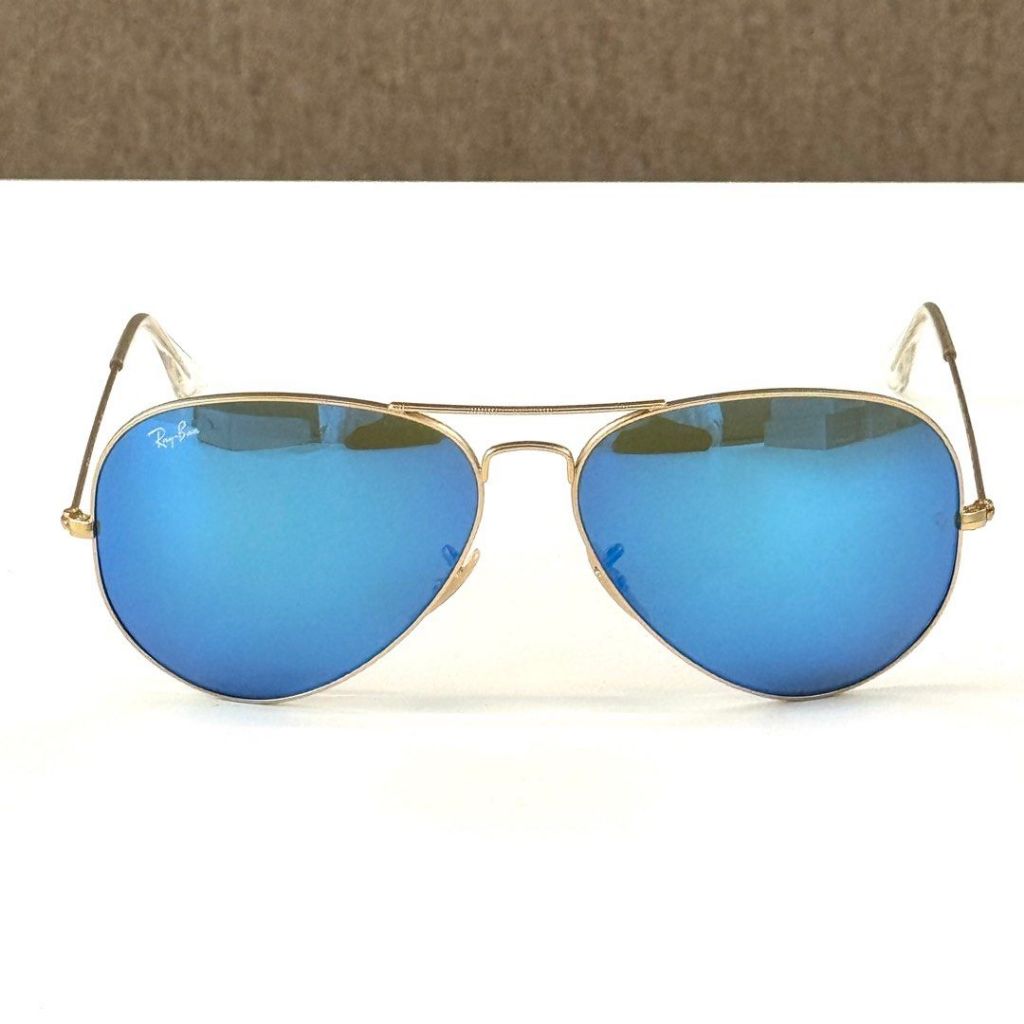 Kacamata Rayban Aviator RB3025 112/17 Gold Lens Mirror Blue Original