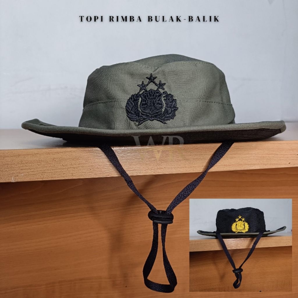 Topi Rimba Bolak Balik/Topi Rimba Polri/Topi Rimba Brimob
