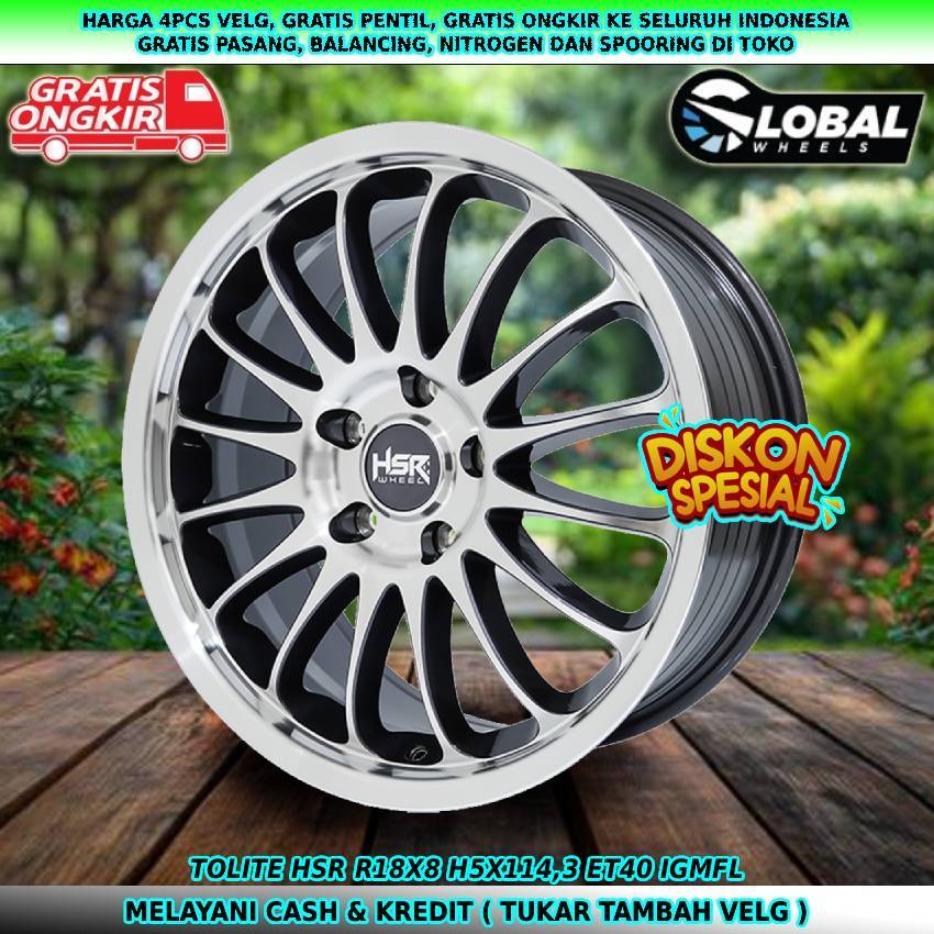 Velg racing R18 velg mobil BRV| Civic| CRV| CRZ| Stream| HRV| Odyssey| dll velg hsr tolite R18