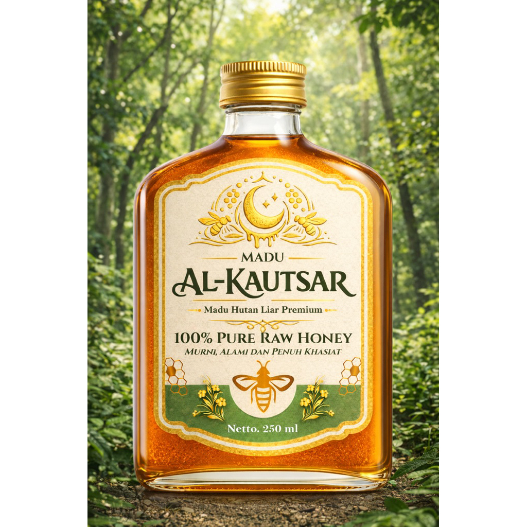 Madu Hutan Liar Asli 250 ml (375 gram) Madu Al-Kautsar 100% PURE RAW HONEY by SiManis Madu Co.