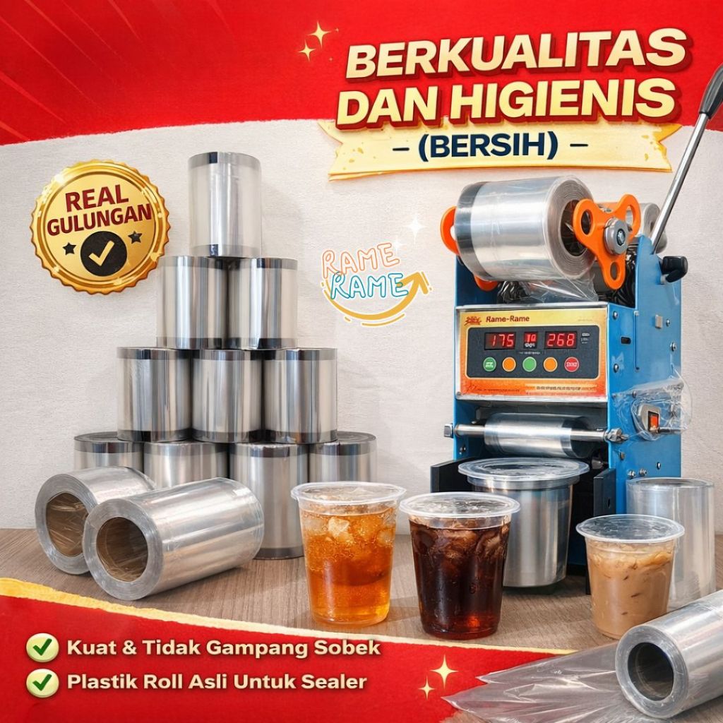 Seal Cup Plastik Polos 1000 & 2000 Cup | Tutup gelas teh | kopi | tutup gelas plastik | Plastik Lid 