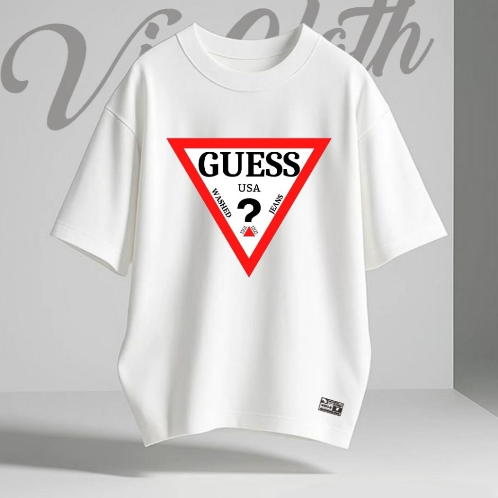Baju Kaos Brended Atasan Cowok Cewek Import Premium Terbaru Tshirt Guess Pria dan Wanita Dewasa  Ori