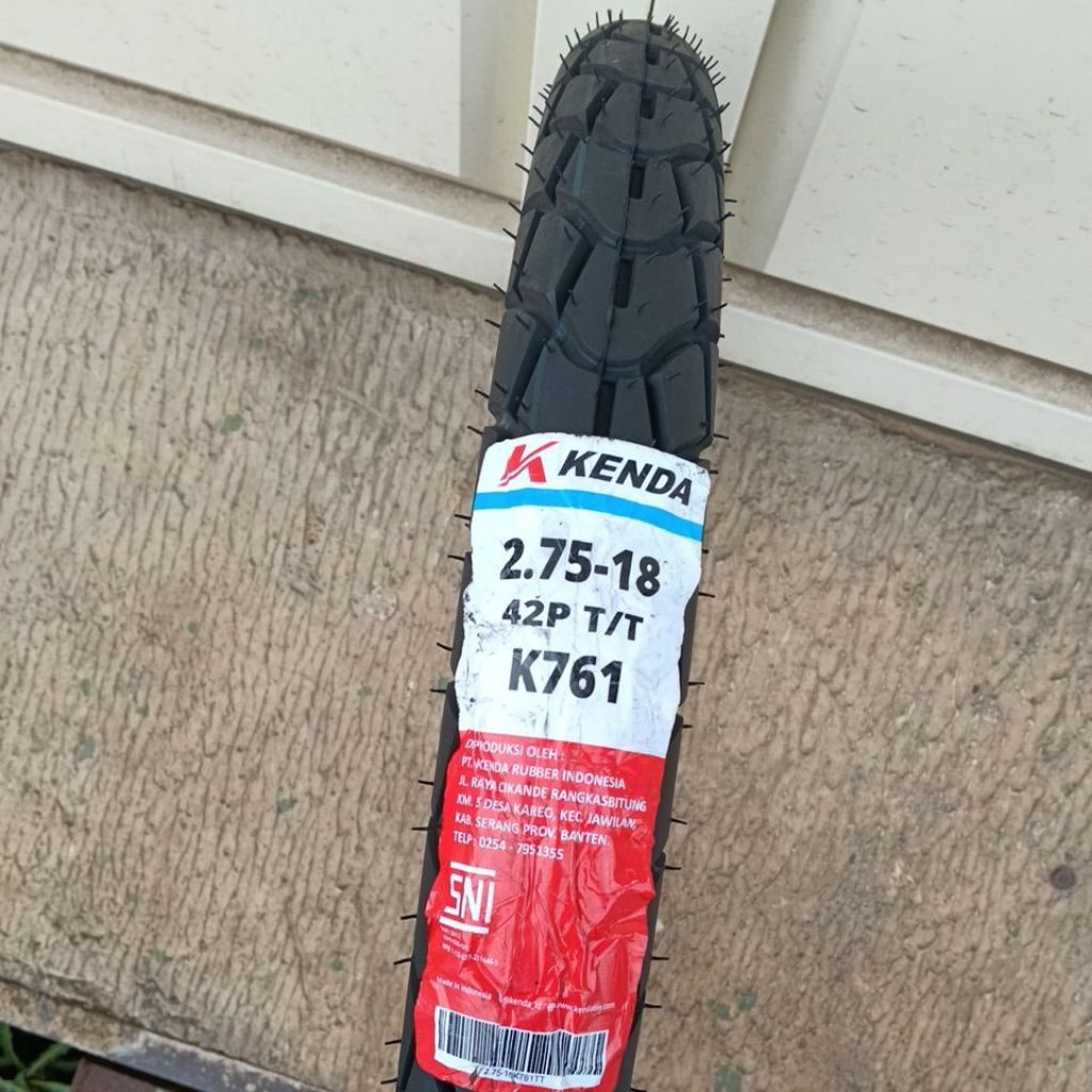 BAN KENDA K761 2.75-18 TT TUBE TYPE BAN LUAR MOTOR DUAL PURPOSE 275 RING 18 K 761 TUBETYPE (PAKAI BA