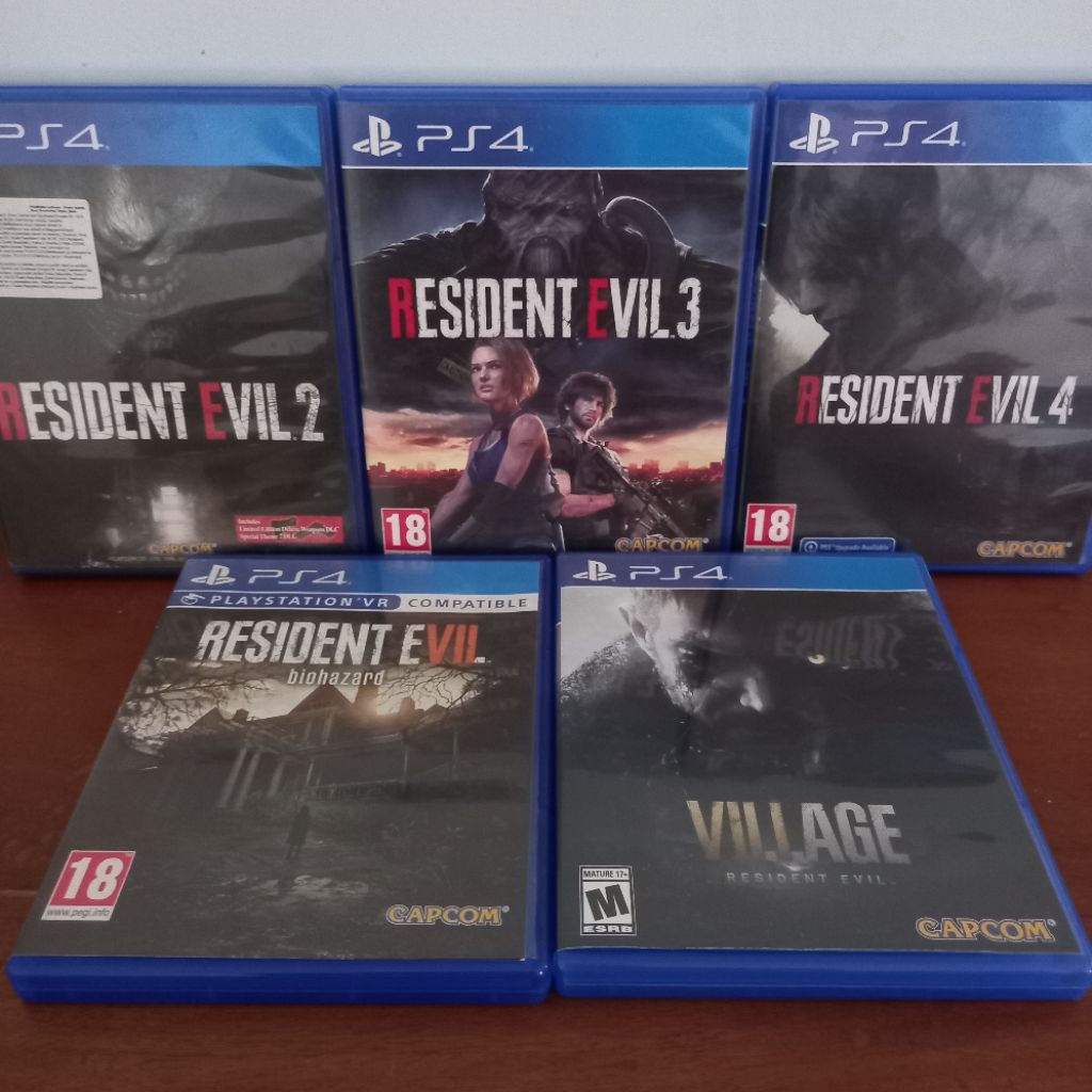BD Kaset PS4 Second/ Bekas Resident Evil 7 Resident Evil 8 Village Resident Evil 2 Resident Evil 3 R