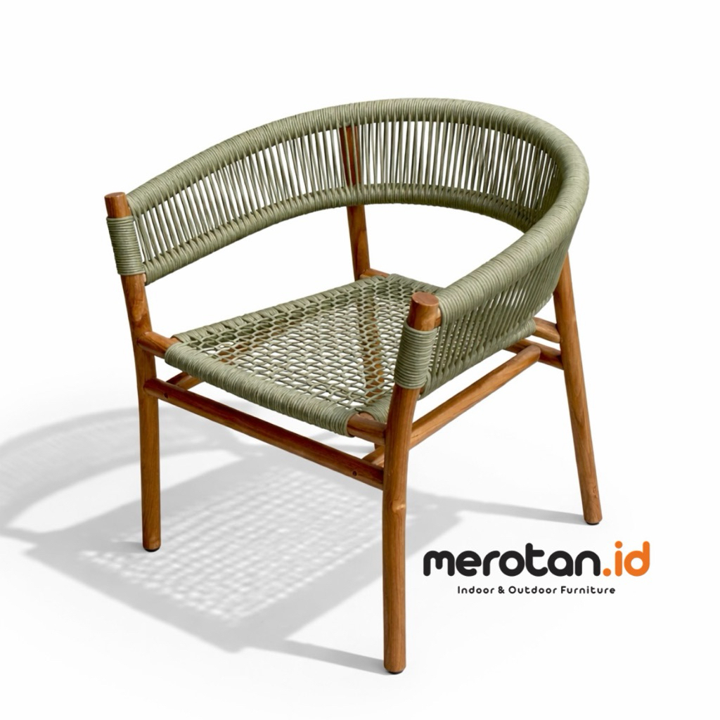 Kursi Cafe Jati Anyaman Tali Rope / Kursi Teras Jati Anyaman Tali Rope / Kursi Makan Jati Anyaman Ro