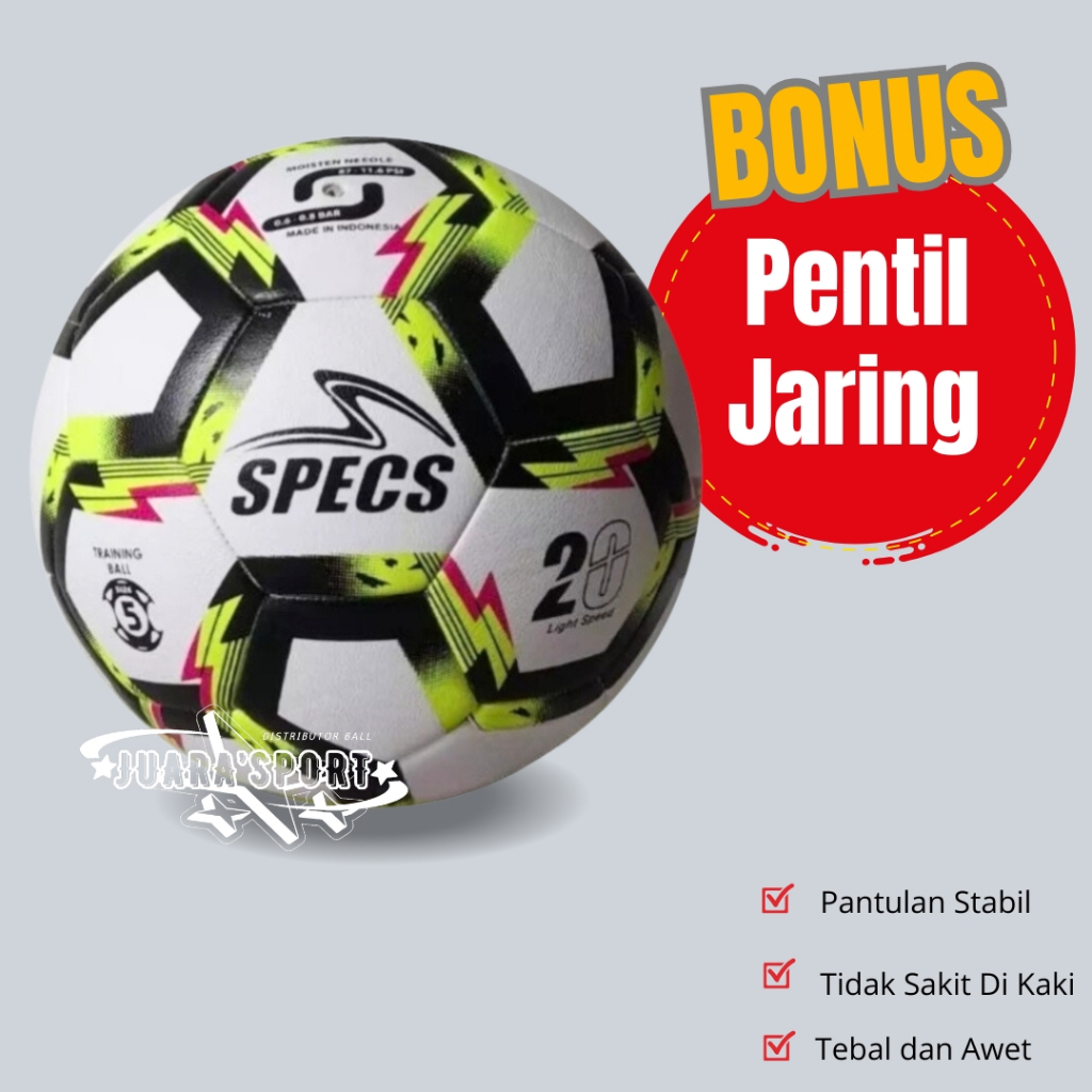 Bola sepak SPECS LIGHT SPEED 20 gratis pentil & jaring