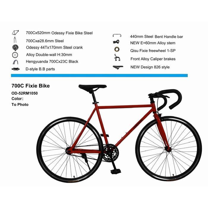 Sepeda fixie odessy 1050 sepeda fixie berkualitas rem torpedo