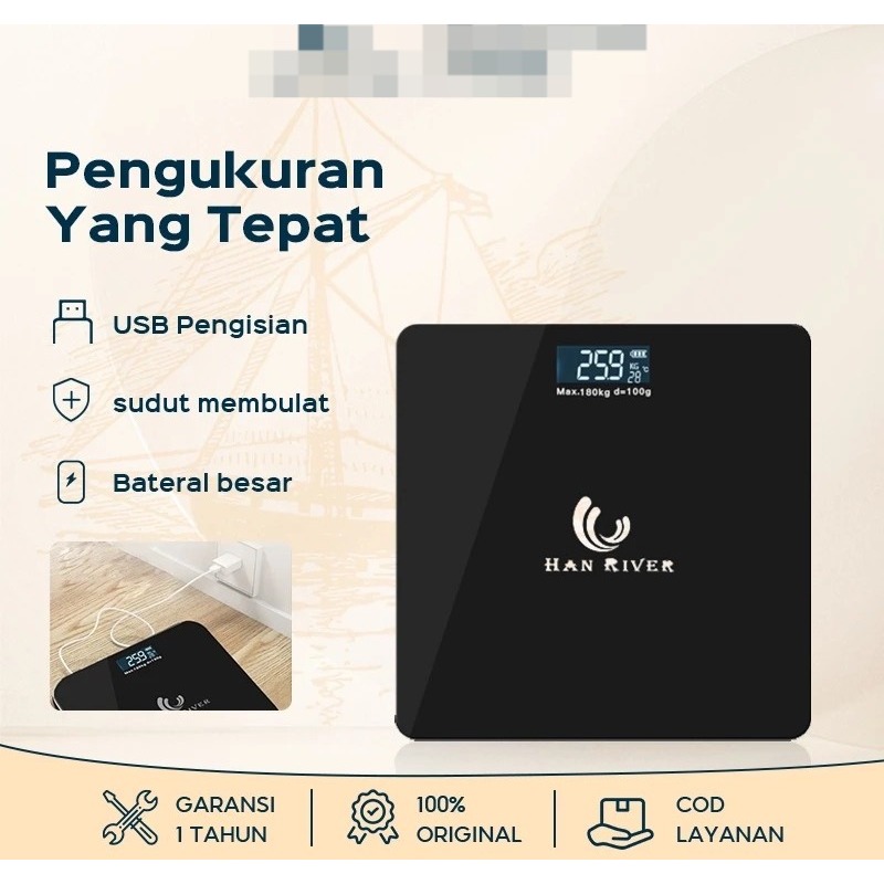 COD Timbangan Badan Digital Timbangan Digital Scale Kaca Berat Max 180kg