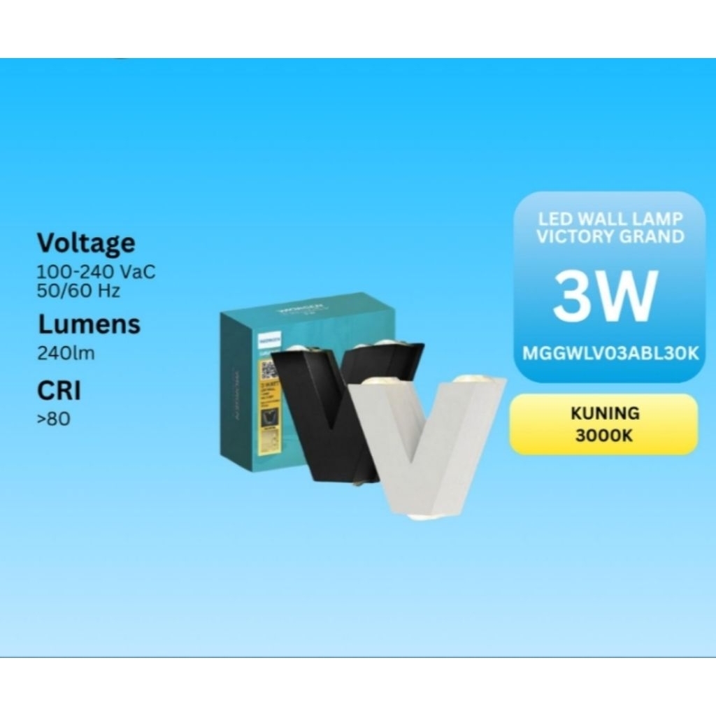 Lampu dinding wall lamp V morgen 2 arah hitam
