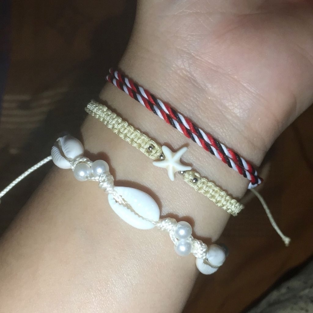 SATU SET PAKET GELANG AKSESORIS BALI | Gelang Bintang, Gelang Kerang, & Gelang Khas Bali Tridatu | G
