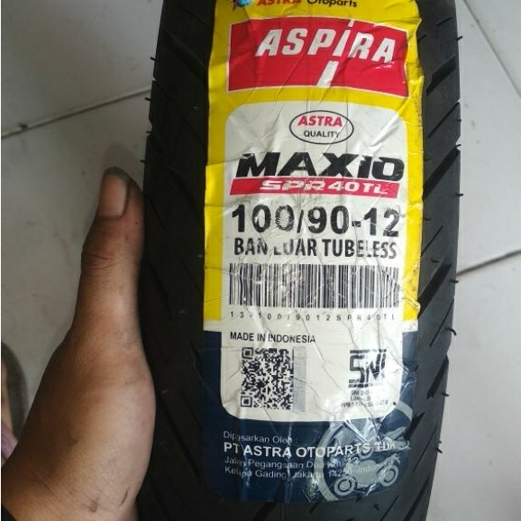 Ban Tubles Aspira 100/90-12 Scoopy Ring 12 Depan