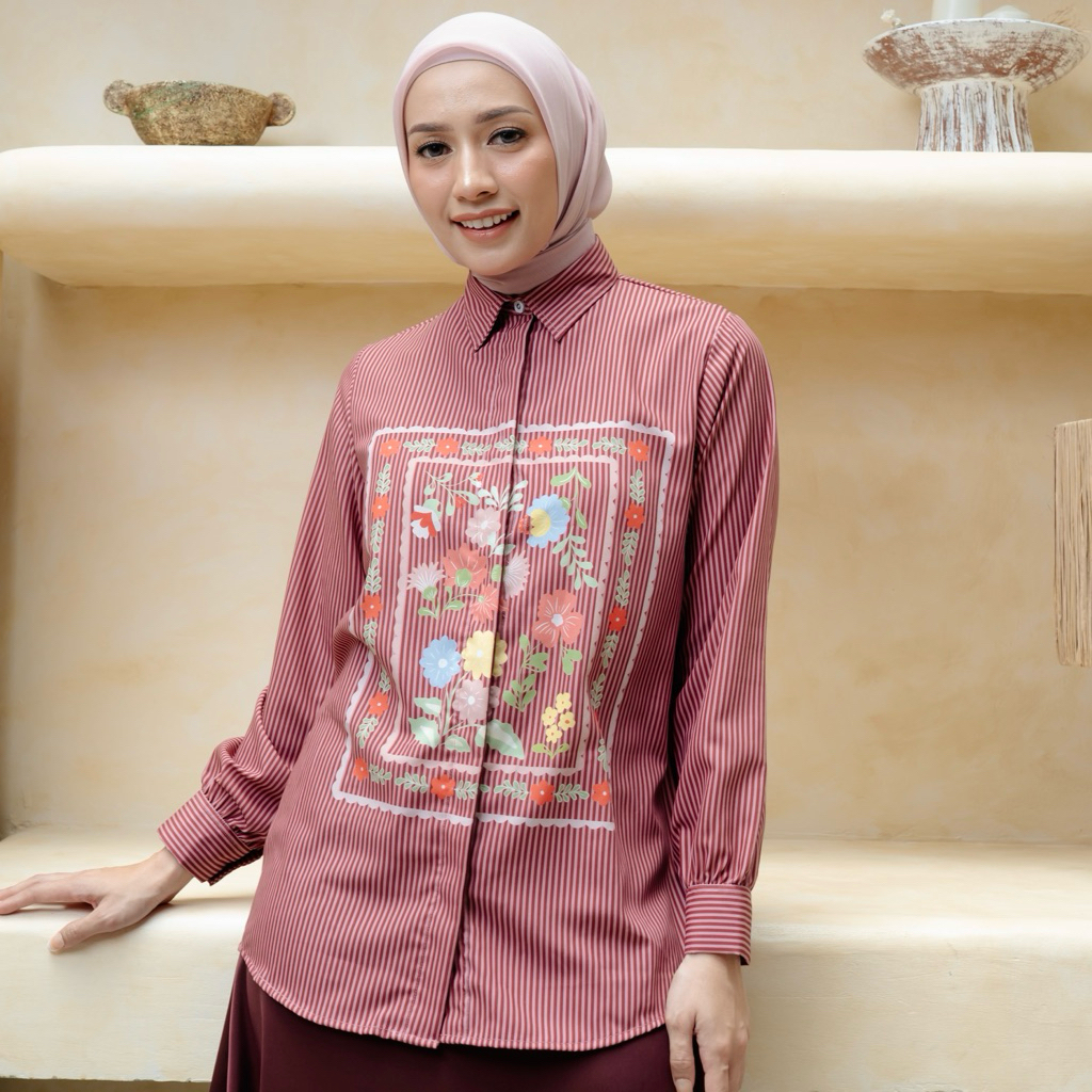 DASTISY | AMISHA SHIRT | KEMEJA | TUNIK | KEMEJA PRINTING | PRINTING | KEMEJA BUNGA