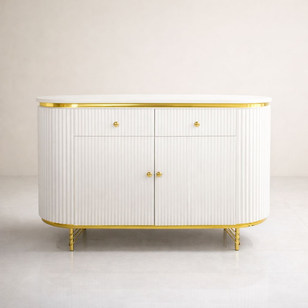 buffet tv minimalis oval 120 cm meja tv duco