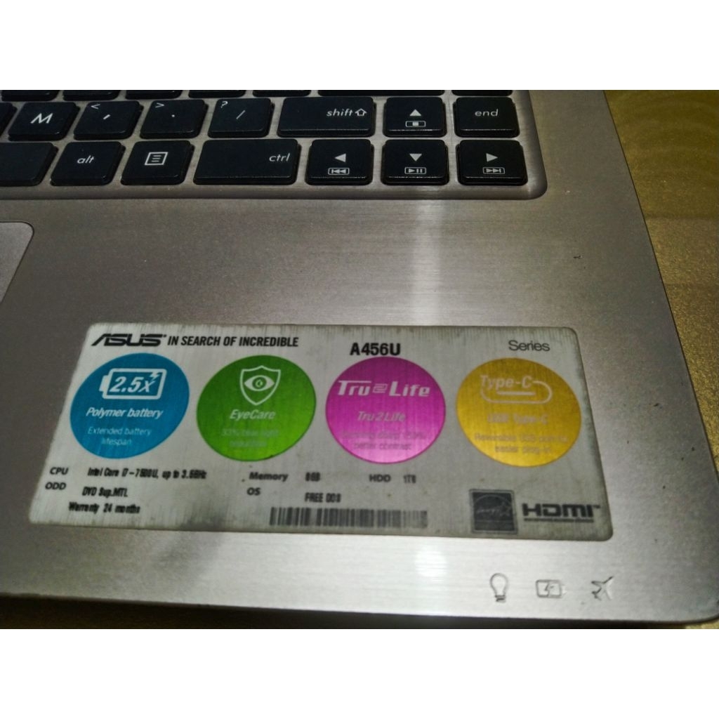 GAME & DESAIN ASUS A456UQK CORE I5 KABYLAKE RAM 8GB DDR4 HDD 1TB 940MX