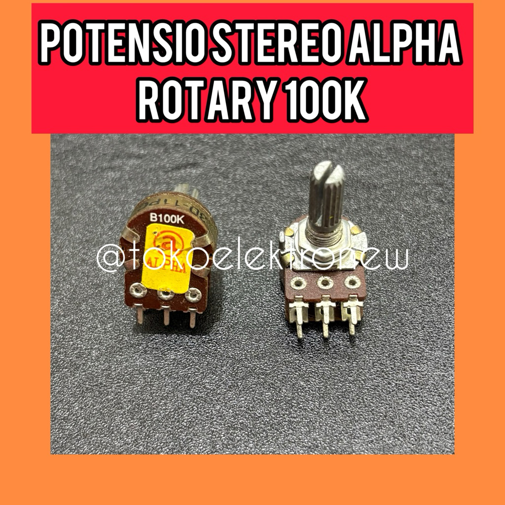POTENSIO STEREO ALPHA 100K ROTARY