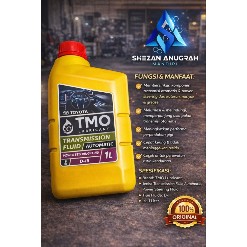 Oli Transmisi Matic Toyota TMO ATF D-III 1L 100% Original