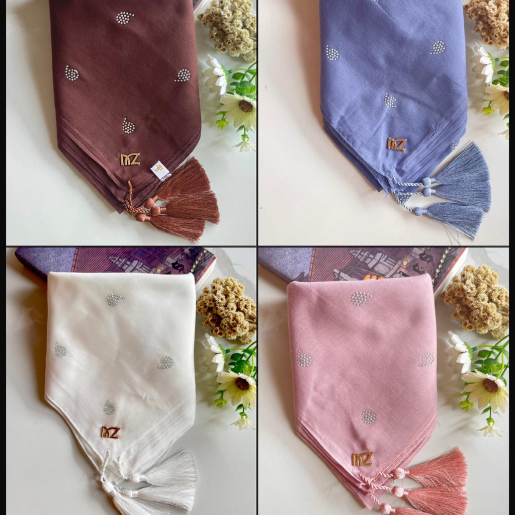 Hijab Segiempat Paris Payet Swarovski Jambul Premium By Mumtaz