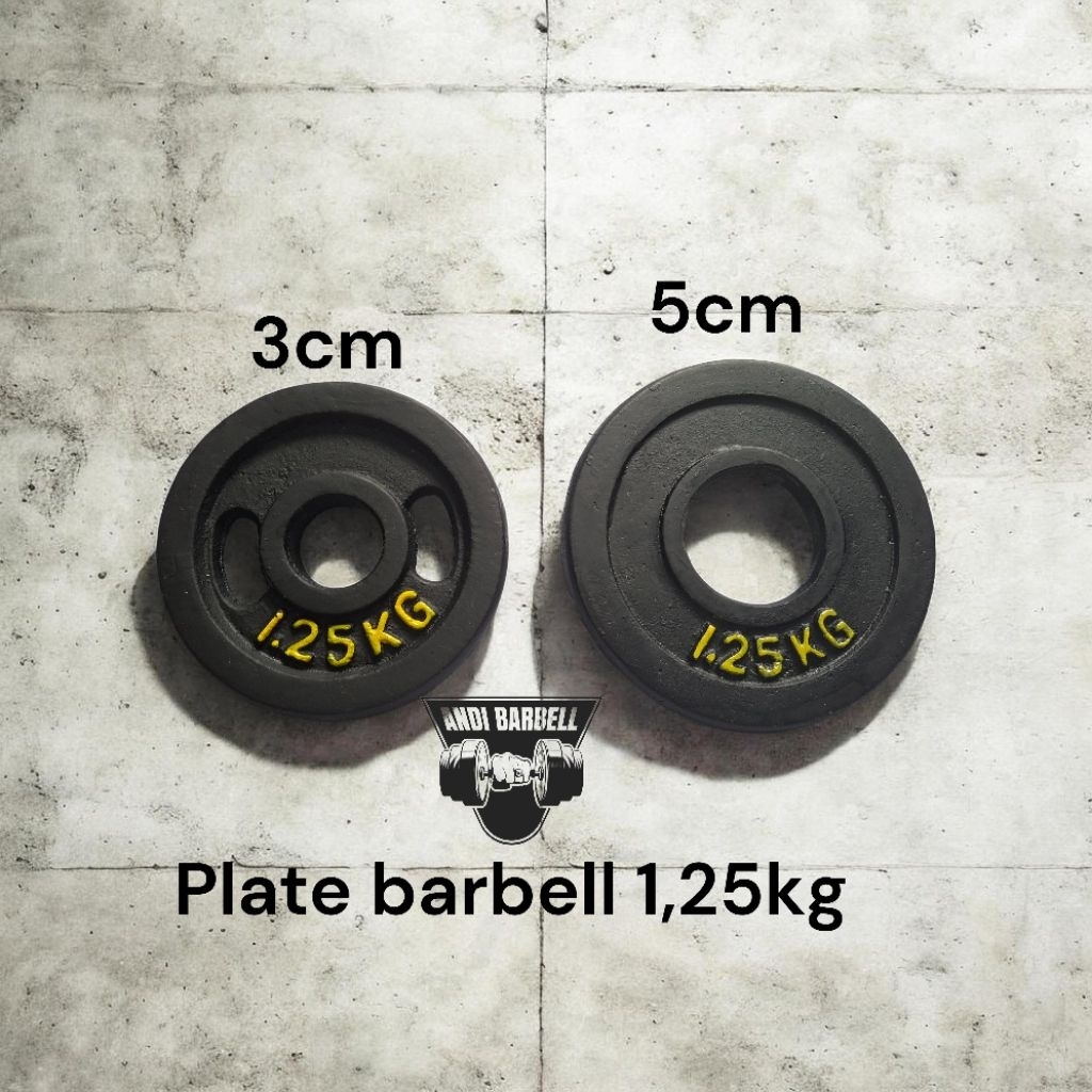 plat besi cor baja 1.25kg lempengan barbel stick alat angkat beban berat