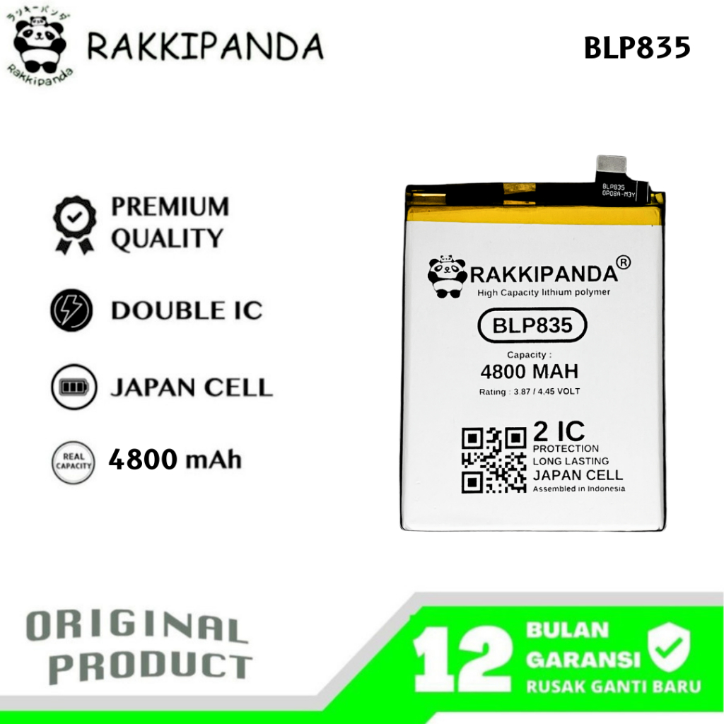 RakkiPanda - BLP835 Reno 5 Lite / Reno 5F / A94 4G / F19 Pro Batre Batrai Baterai