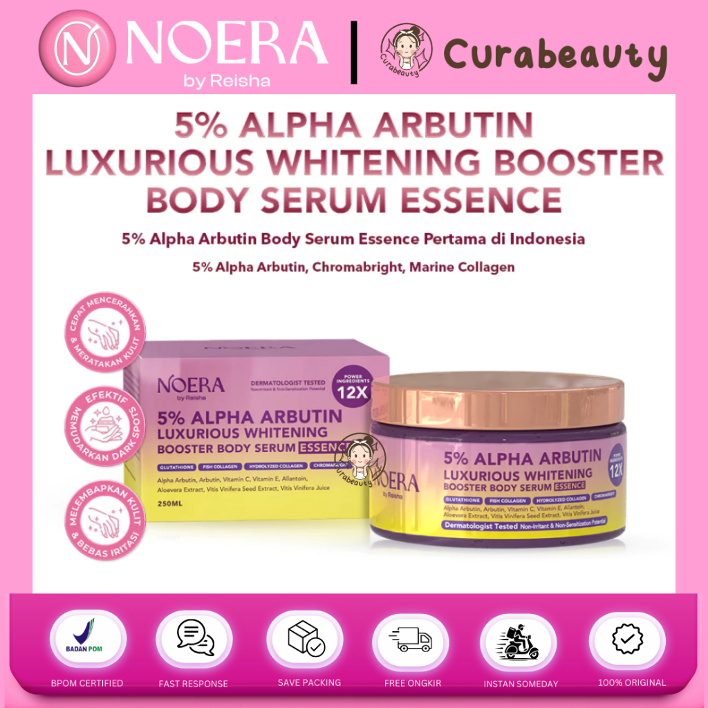 CURABEAUTY MANADO NOERA 5% ALPHA ARBUTIN LUXURIOS WHITENING BOOSTER BODY SERUM
