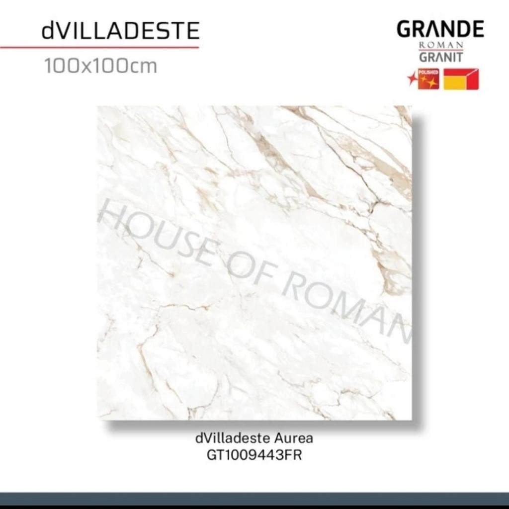 Granit / Keramik Lantai 100x100 Roman Grande GT1009443FR d’Villadeste Aurea | Grade B 2 m²/Dus