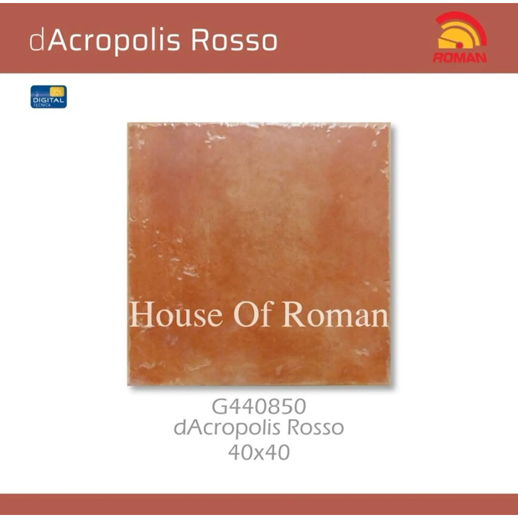 Roman Keramik dAcropolish Rosso 40x40/Keramik Teracota/Keramik Bata/Keramik Lantai Teracotta