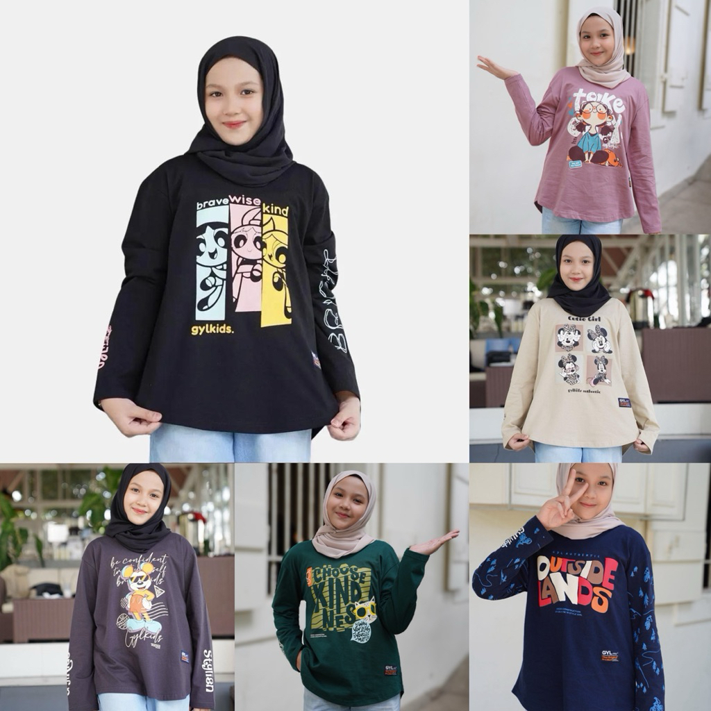 GYL Kids Kaos Oval Anak perempuan Lengan Panjang