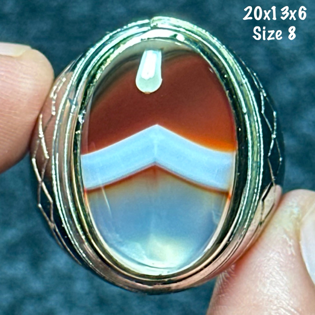 Cincin Batu Akik Natural Yaman Ati Ayam Junder Merah Putih Giwang Kristal (asli alam)