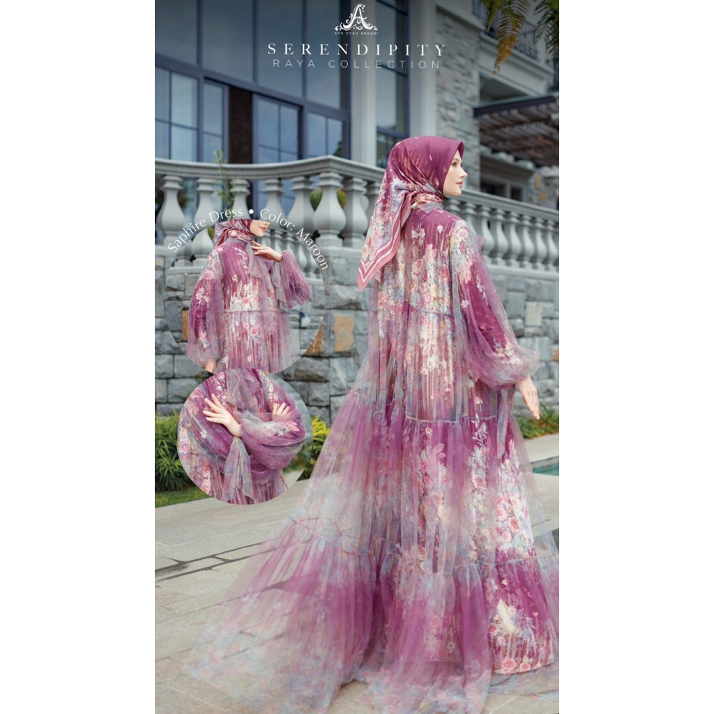 Ayudyahandari Dress Serendipity - saphire dress maroon byayudyahandari