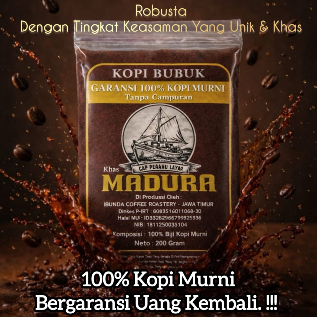 Kopi Khas Madura 100% Biji Kopi Murni Tanpa Campuran - Kualitas Super Premium Kopi Khas Madura Asli 