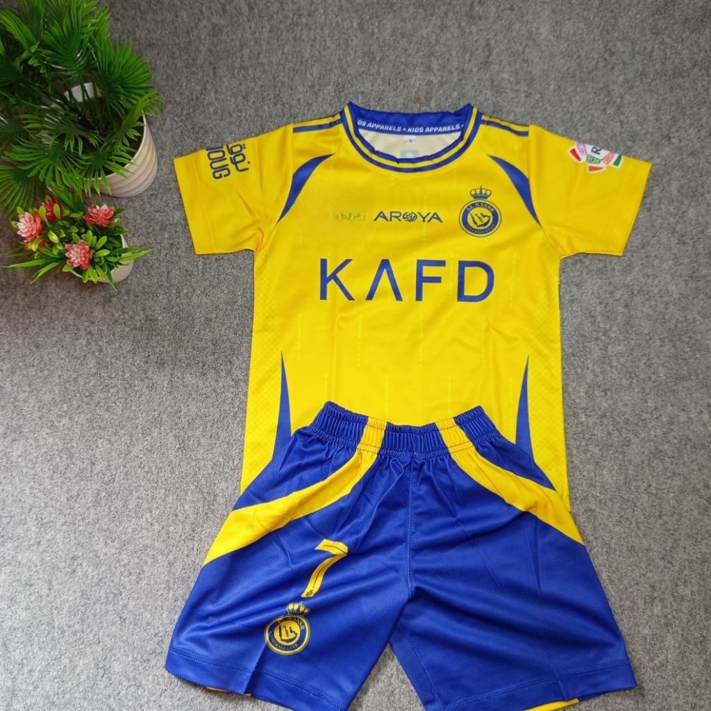 Setelan Terbaru Jersey Al Nassr Home Kaos Anak Best Seller Original Premium Promo Jersey Ronaldo Jer