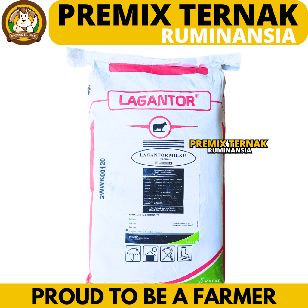 LAGANTOR MILKU 1 SAK 25 KG - Premix Mineral Vitamin Peningkat Produksi Susu & Pertumbuhan Sapi Perah