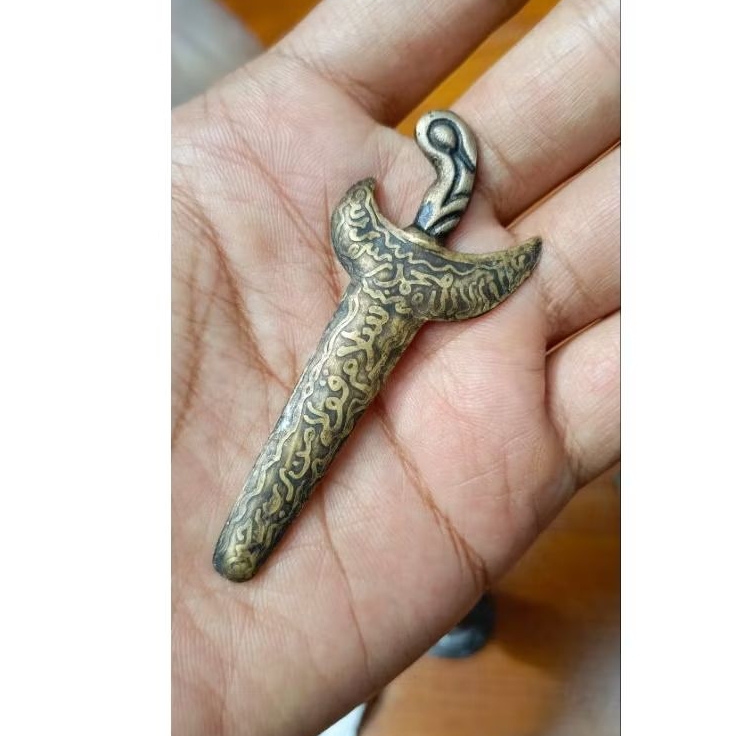 keris kuningan miniatur original antik jadul lawas kuno