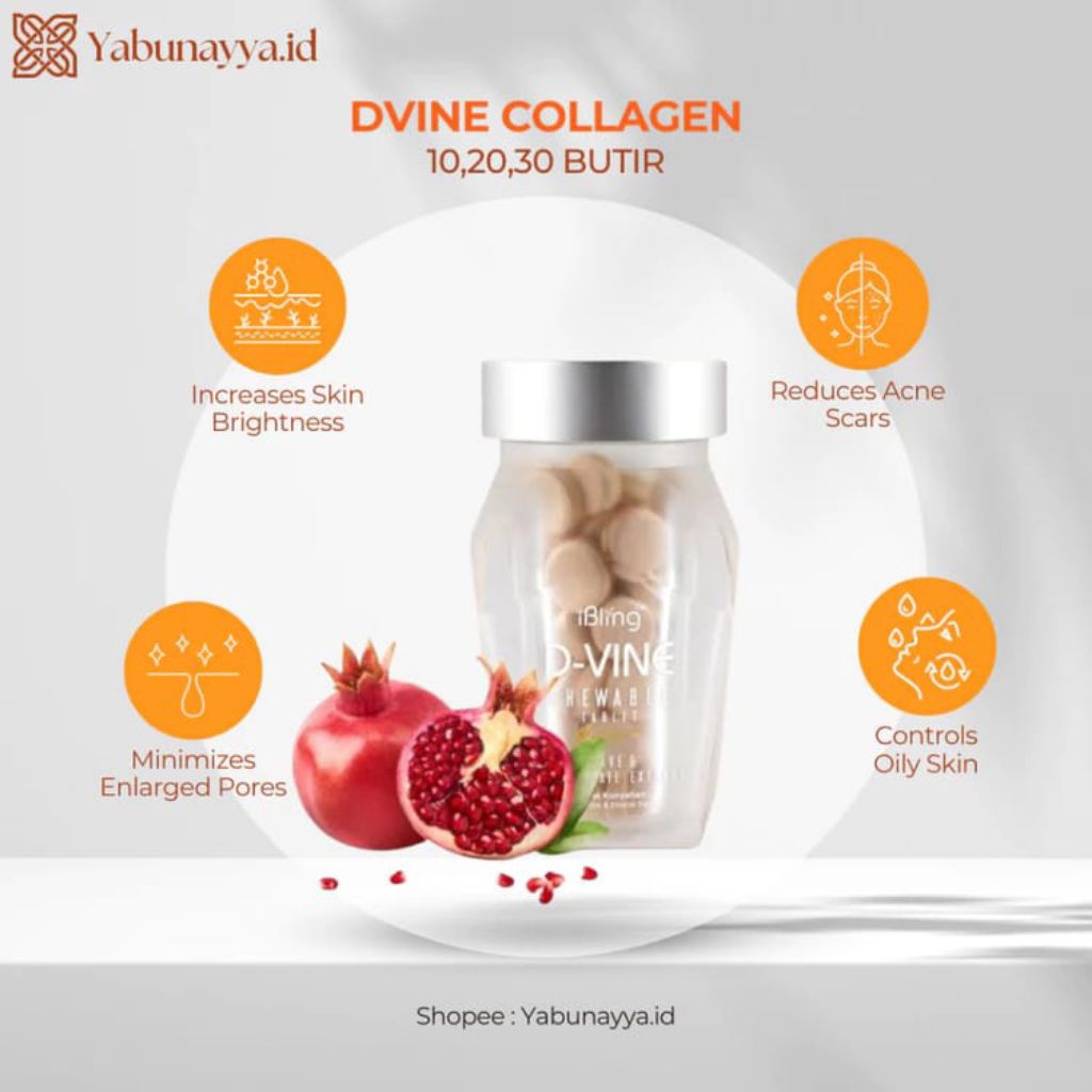 DVine Collagen 30&60 Butir - Ecer Asli Original, Membantu Mencerahkan Kulit Original
