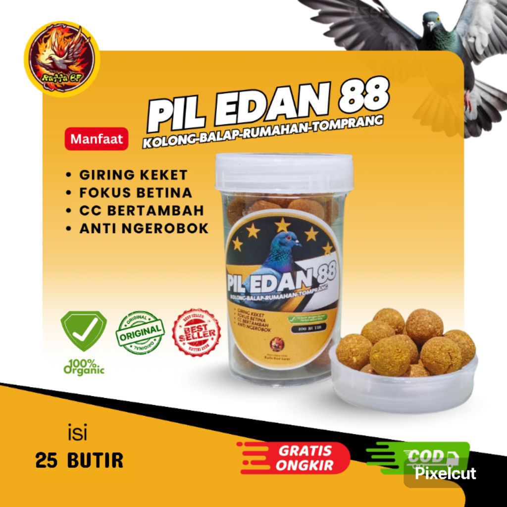 Jamu Merpati Pil Edan 88 Guring Keket Isi 25 Butir