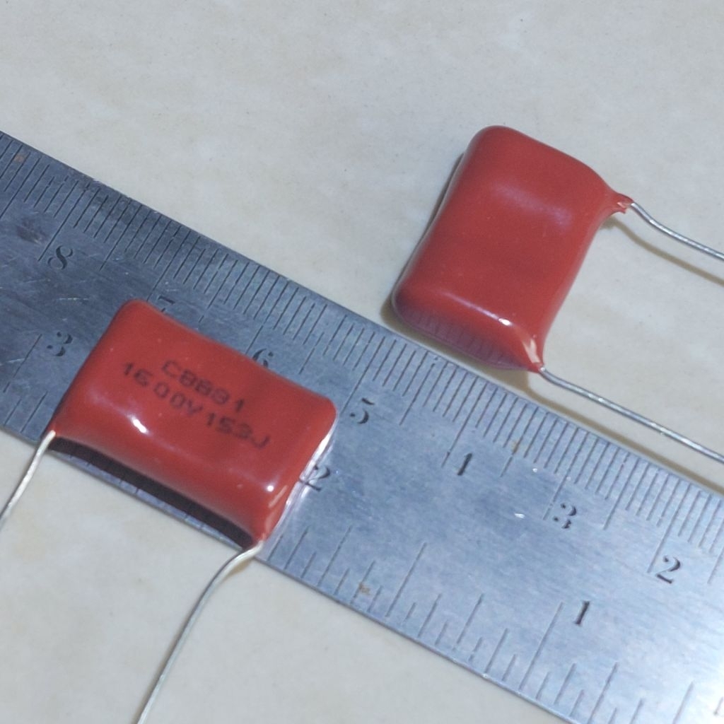 2 Buah 2Pcs 1600V153J Milar CBB81 1600V 153J 153 Piko Farad 15N 1K6V 1600Volt 1600 Volt Kapasitor My