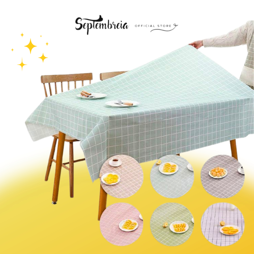 Taplak Meja Persegi Panjang Taplak Meja Makan Taplak Meja Kotak - Hijau