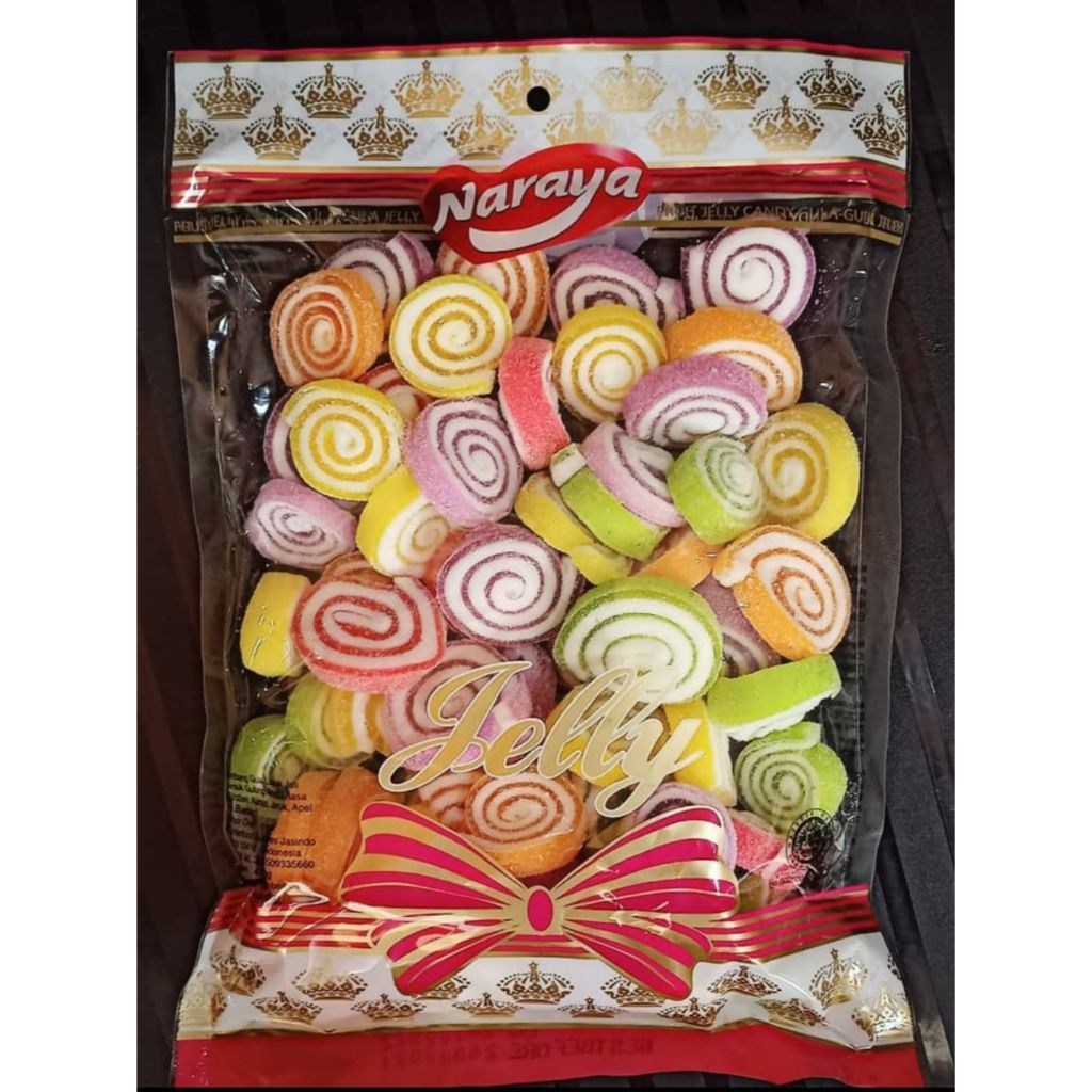 JELLY ROLL 400GR NARAYA YUPI MANIS ENAK LEZAT SNACK MAKANAN CEMILAN HALAL