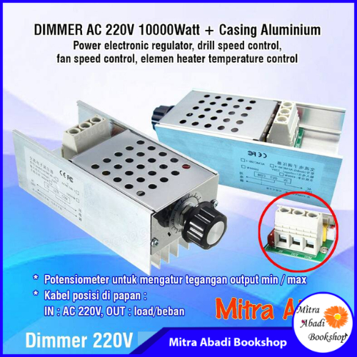 Dimmer AC 220 Volt 10000 Watt + Casing Aluminium